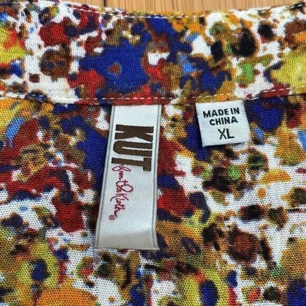 Kut From The‎ Kloth Floral Blouse - Button Front, Long Sleeves, Size XL - Picture 7 of 10